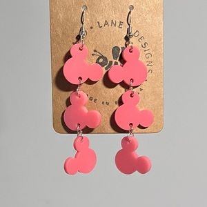 Resin Mickey Dangle Earrings